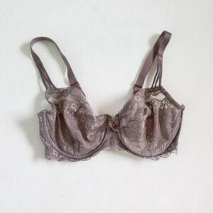 Wacoal brown lace unlined underwire bra